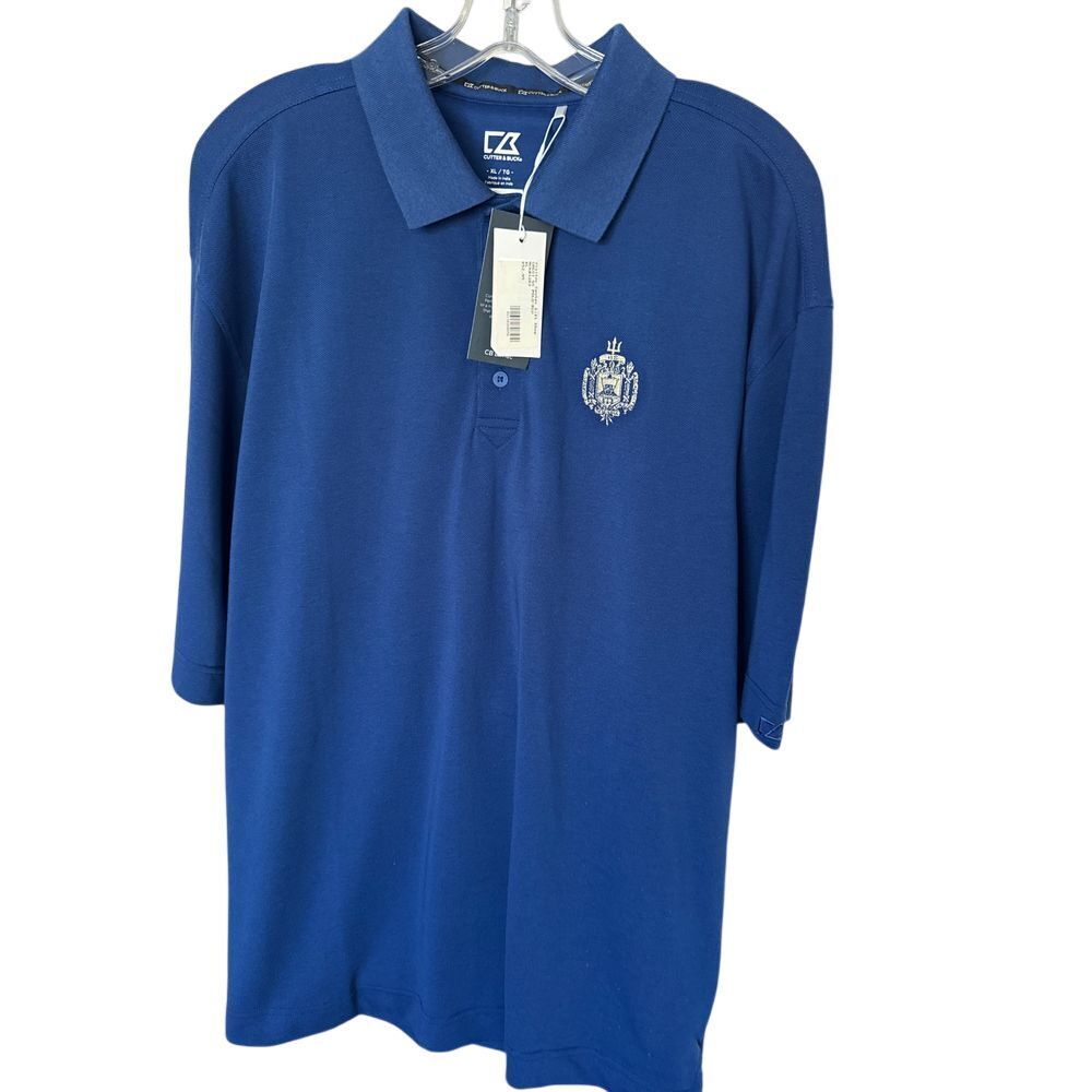 Men's Cutter & Buck Blue XL DryTec Tri-Blend Polo US Naval Academy NWT - Picture 2 of 7